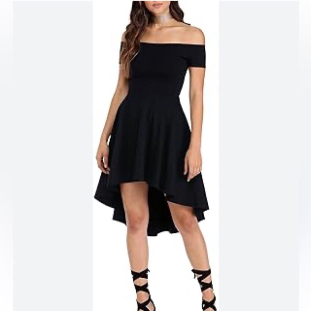 Sarin Mathews High Low Skater Girl Dress Black Small EUC